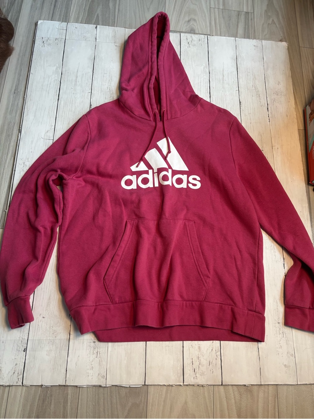 adidas Pink Hoodie with White Logo